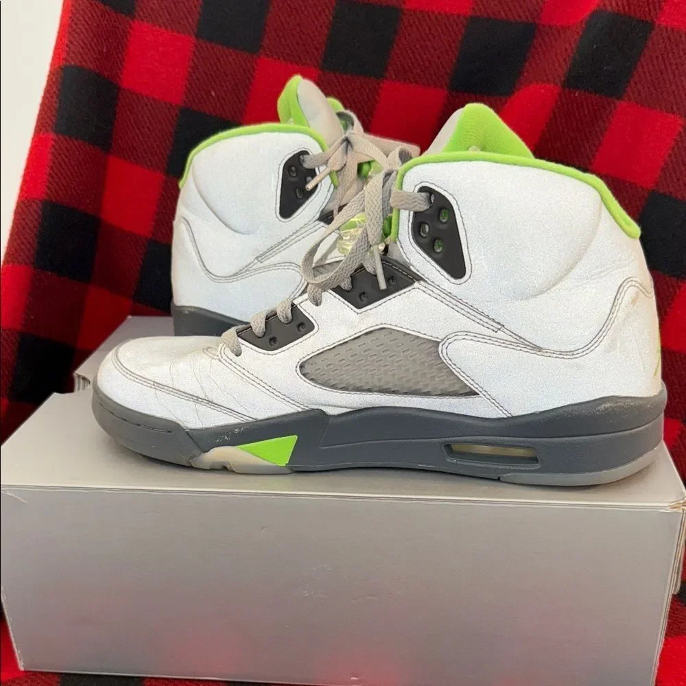 Air Jordan Retro 5 Green silver